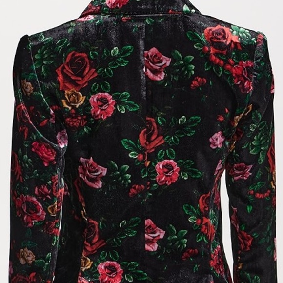 L'Agence Chamberlain Vintage Bouquet Velvet Blazer (size 0) - Picture 11 of 13